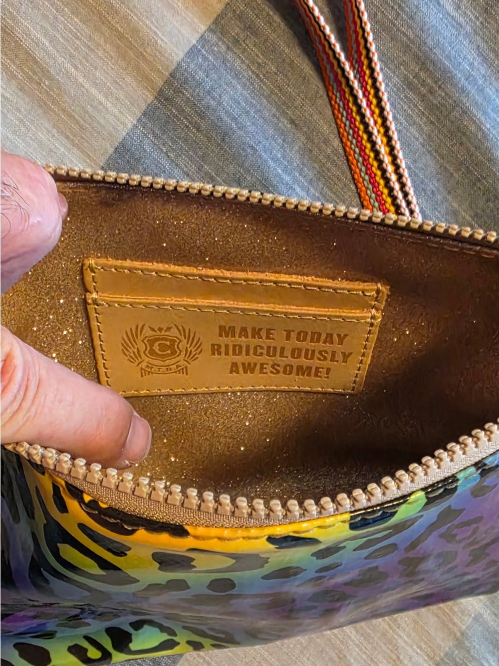 Consuela Rainbow Leopard Crossbody in Purple and Multicolor - Picture 3 of 7